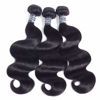 Picture of Amella Hair Brazilian Body Wave with Closure (12 14 16 +12Closure) 3 Bundles of Brazilian Hair with Free Part closure 8A Unprocessed Human Hair Weaves Natural Black