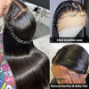 Picture of Hermosa 13x4 HD Straight Frontal Wigs 180% Density Transparent Lace Front Wigs Human Hair Pre Plucked with Baby Hair Soft 9A Wigs for Black Women 22 Inch