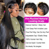 Picture of Hermosa 13x4 HD Straight Frontal Wigs 180% Density Transparent Lace Front Wigs Human Hair Pre Plucked with Baby Hair Soft 9A Wigs for Black Women 22 Inch