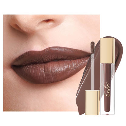 Picture of Oulac Matte Liquid Brown Lipstick for Women, Long Lasting Lipstick Waterproof Lip Stain, No Transfer, Creamy High Pigmented Formula with Rose Oil, Vegan & Cruelty-Free M27
