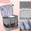 Picture of FCQQYWZ Nail Polish Organizer Case - Holds 42+ Bottles (15ml/0.5 fl.oz) and 1 Nail Lamp, Upgraded Double-layer Nail Polish Carrying Case Nail Polish Storage Bag with Handles (Grey)