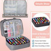 Picture of FCQQYWZ Nail Polish Organizer Case - Holds 42+ Bottles (15ml/0.5 fl.oz) and 1 Nail Lamp, Upgraded Double-layer Nail Polish Carrying Case Nail Polish Storage Bag with Handles (Grey)