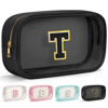 Picture of YOOLIFE Travel Toiletry Bag for Women, Black Clear Makeup Bag Cute Make Up Bag for Women Cosmetic Bags Skin Care Makeup Bag Organizer Birthday Gifts for Women Teacher Mother Girlfriend Initial T