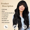 Picture of HAIRCUBE Black Wig with Bangs for Women Long Wavy Hair Wig Black Wig Curly Wavy Synthetic Wigs for Girls Daily Party Use