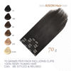 Picture of Aison Dark Brown Clip in Hair Extensions Real Human Hair 70G 100% Remy Human Hair Clip in Extensions Straight 7pcs 16clips One Pack (20 Inch #2) Brown Hair Extensions