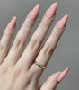 Picture of Creamy Pink Press on Nails Almond, Pure Color Fake Nails Press Ons Medium Almond Shape, Stick on Nails for Women and Girls Daily Wear in 24PCS