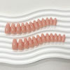 Picture of Creamy Pink Press on Nails Almond, Pure Color Fake Nails Press Ons Medium Almond Shape, Stick on Nails for Women and Girls Daily Wear in 24PCS