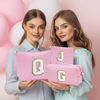 Picture of Initial Gifts Travel Cosmetic Makeup Pouch Bags Sets for Purse, Stoney Clover Dupes Pouch Makeup Bag, Personalized Cosmetic Bags Set for Women, Make up Bag for Teen Girls 13 14 15 16 17 (D, Pink)