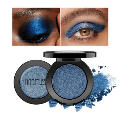 Picture of HOOMUSS Single Blue Eyeshadow Shimmer Handmade Eye Sahdow Pressed Powder Palette, High Pigmented & Long Lasting, Intense Color Blue Eye Shadow (Blue)