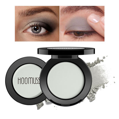 Picture of HOOMUSS Single Grey Matte Eyeshadow Handmade Bold Eye Sahdow Pressed Powder Palette, High Pigmented & Long Lasting, Intense Color Grey Eyeshadow (Grey)