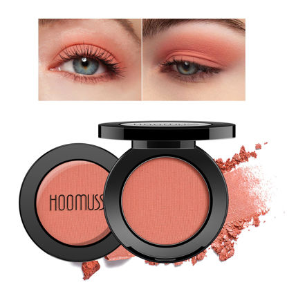 Picture of HOOMUSS Single Salmon Eyeshadow Matte, Handmade Pressed Eyeshadow Palette Long Lasting With No Creasing, Intense Color Pigmented Red Eye Shadow (Salmon)