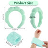 Picture of Sponge Spa Headband for Women, Green Makeup Headband and Wrist Washband Set for Face Washing, Skincare, Shower, Makeup Removal