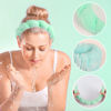 Picture of Sponge Spa Headband for Women, Green Makeup Headband and Wrist Washband Set for Face Washing, Skincare, Shower, Makeup Removal