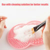 Picture of Makeup Brush Cleaning Mat, Silicone Makeup Brush Scrubber, Makeup Brush Cleaner Pad, Cosmetic Brush Cleaner, Brush Cleaning Pad, Suitable for Makeup Brush, Makeup Sponge, Powder Puff (Pink)