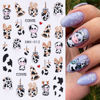 Picture of 8Sheets Christmas Nail Art Stickers,3D Cute Cartoon Cow Light Ball Fireworks Clock 2025 New Year Nail Sticker Colorful Fireworks Design Winter DIY Adhesive Nail Decals for Women Xmas Nail Decoration