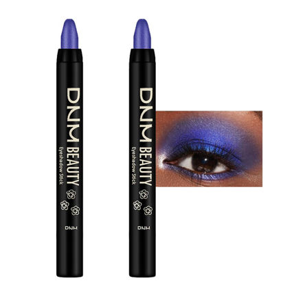 Picture of Kaely 2Pcs Cream Eyeshadow Sticks Set for Eyes Waterproof,Blue Shimmer Eye shadow Stick Pencil Pen Bulk sombras en crema para ojos 32+32