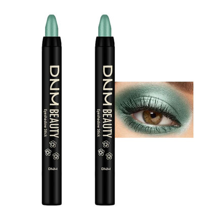 Picture of Kaely 2Pcs Cream Eyeshadow Sticks Set for Eyes Waterproof,Green Shimmer Eye shadow Stick Pencil Pen Bulk sombras en crema para ojos 34+34