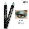 Picture of Kaely 2Pcs Cream Eyeshadow Sticks Set for Eyes Waterproof,Green Shimmer Eye shadow Stick Pencil Pen Bulk sombras en crema para ojos 34+34