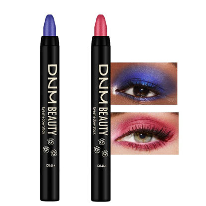 Picture of Kaely 2Pcs Cream Eyeshadow Sticks Set for Eyes Waterproof,Blue Shimmer & Red Shimmer Matte Eye shadow Stick Pencil Pen Bulk sombras en crema para ojos 32+35