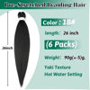 Picture of Pre stretched Braiding Hair 26Inch Braiding Hair Extensions Hot Water Setting Synthetic Hair Pre Stretched Crochet Braids Hair Yaki Texture(26 Inch,6 Packs,1B#）