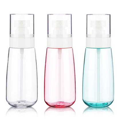 Picture of GIVITASOT 3pack Small Spray Bottle, 3.4oz Travel Spray Bottles, Empty Spray Bottles, Refillable Plastic Spray Bottles (Clear+Green+Pink)