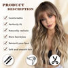 Picture of Lativ Blonde Wig With Bangs Long Wavy Curly Ombre Wig with Dark Root Synthetic Heat Resistant Wigs for Women Daily Party Use 26 Inches