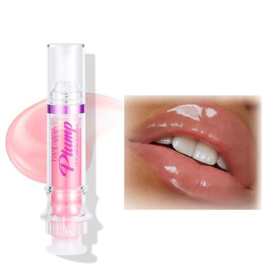 Picture of Plumping Lip Oil With Chili Extract - Fuller Lips Instantly! Ultra-Hydrating & Nourishing, Glossy Finish Lip Glow Oil, Lip Plumping Booster Plump, Smooth, and Define Your Lips Naturally (01 Pink)