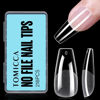 Picture of TOMICCA Coffin Nails Tips - Coffin Medium Gel x Nail Tips, 12 Sizes Acrylic Nail Tips Full Cover Fake Nails 216pcs for Nail Extension Art Home DIY Nail Salon
