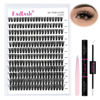 Picture of DIY Lash Extension Kit Lash Bond and Seal Lash Clusters Kit 240 Pcs Cluster Lashes D Curl with Lash Tweezers for Individual Lashes Kit Eyelash Extension Kit at Home (Kit 50D-0.07D, 12-18mm)