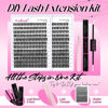 Picture of DIY Lash Extension Kit Lash Bond and Seal Lash Clusters Kit 240 Pcs Cluster Lashes D Curl with Lash Tweezers for Individual Lashes Kit Eyelash Extension Kit at Home (Kit 50D-0.07D, 12-18mm)