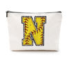 Picture of Softball Gifts Initial Makeup Bag Monogrammed Cosmetic Bag Letter N Zipper Pouch Softball Accessories for Girls Women Softball Player Coach Friend Softball Stuff Graduation Birthday Gifts