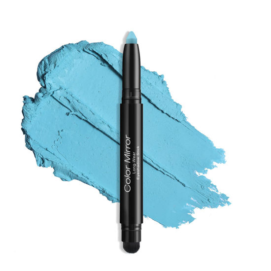 Picture of Color Mirror Longwear Cream Eye Shadow Sticks(45 Matte Ocean Blue), Smudge-Proof, Waterproof Eyeshadow,Silky Formula Matte With Makeup Brush,Blue Eyeshadow Stick