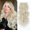 Picture of Vigorous Clip in Hair Extensions 20Inch Hair Extensions Clip Ins 6Pcs Long Wavy Soft Synthetic Hairpieces for Women(Platium Blonde)
