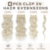 Picture of Vigorous Clip in Hair Extensions 20Inch Hair Extensions Clip Ins 6Pcs Long Wavy Soft Synthetic Hairpieces for Women(Platium Blonde)