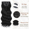 Picture of Vigorous Clip in Hair Extensions Black Long Wavy Hairpieces 20Inch Hair Extensions Clip Ins Soft Synthetic Hairpieces for Women (7Pcs)