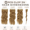 Picture of Vigorous Clip in Hair Extensions 20Inch Hair Extensions Clip Ins 6Pcs Long Wavy Hairpieces(Biscuit Brown)