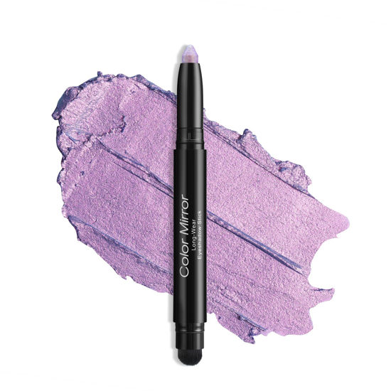 Picture of Color Mirror Longwear Cream Eye Shadow Sticks(48 Violet Metallic), Smudge-Proof, Waterproof Eyeshadow,Silky Formula Glitter With Makeup Brush,Light Purple Eyeshadow Stick