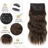 Picture of Vigorous Clip in Hair Extensions 20Inch Hair Extensions Clip Ins 6Pcs Long Wavy Hairpieces(Medium Brown)