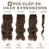 Picture of Vigorous Clip in Hair Extensions 20Inch Hair Extensions Clip Ins 6Pcs Long Wavy Hairpieces(Medium Brown)