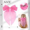 Picture of 10 PCS Big Hair Bows for Women Girls,TOKUFAGU Large Hair Ribbon Bow Barrette Clips for Girls,Hair Bows with Long Tail Vintage French Hair Accessories for Women (Thin gauze with small balls)