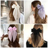 Picture of 10 PCS Big Hair Bows for Women Girls,TOKUFAGU Large Hair Ribbon Bow Barrette Clips for Girls,Hair Bows with Long Tail Vintage French Hair Accessories for Women (Thin gauze with small balls)