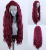 Picture of WXHWCX Wine Red Synthetic Lace Front Wigs Free Part Loose Wave Heat Resistant Natural Hairline Fiber Hair Glueless Lace Wigs for Women Cosplay Wigs