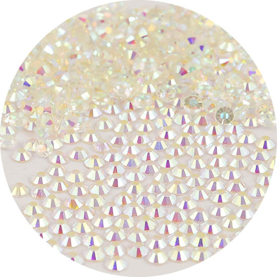 Picture of NCB Nancybeads 1500pcs Flatback Round Glass Nail Art Rhinestones Crystal for DIY Making Accessories Shoes, Clothes, Face Art, Bags, Manicure (Starry Meteor, SS16 1500pcs)