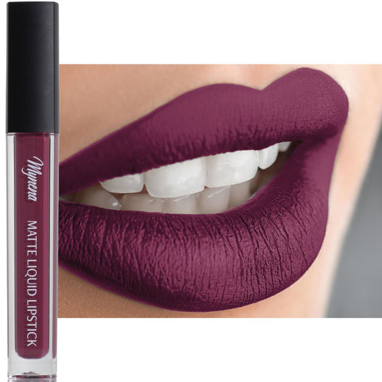 Picture of Mynena Dark Purple Long-Lasting Matte Liquid Lipstick Intense Color Smudge-Proof & Waterproof Comfortable Hydrating Shea Butter Vegan & Cruelty-Free | Viola