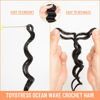 Picture of Toyotress Ocean Wave Crochet Hair - 12 Inch 8 Packs Natural Black Crochet Braids Deep Twist Synthetic Braiding Hair Extensions (12 Inch, 1B-8P)