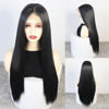 Picture of WXHWCX 13×6 Long Straight Synthetic Lace Front Wig For Women Smooth Wig Middle Part Black Synthetic Lace Wigs High Density Daily wigs For Women Party Wigs