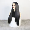 Picture of WXHWCX 13×6 Long Straight Synthetic Lace Front Wig For Women Smooth Wig Middle Part Black Synthetic Lace Wigs High Density Daily wigs For Women Party Wigs