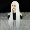 Picture of WXHWCX White Synthetic Lace Front Wig Straight Free Part Heat Resistant Fiber Hair Glueless Lace Wigs For Women Party Use Lace Wigs