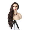 Picture of WXHWCX Long Brown Middle Part Wavy Wig For Women Heat Resistant Fiber Hair Synthetic Lace Front Wigs Daily Party Use Wigs