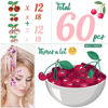 Picture of qiipii 60 Pcs 3D Cherry Nail Charms Cherry Nail Rhinestones Nail Art Shiny Gems Nail Studs Cute Fruit Nail Diamond Crystal Luxury Jewelry for Nails Face Makeup Women Crafts DIY(Pink/Red Gold, 6mm/8mm)